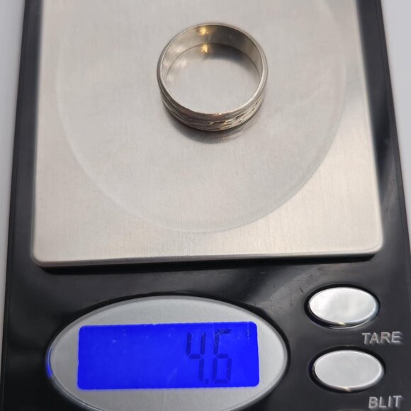 Size 8.75 Sterling Silver Tarnished Woven Pattern Ring A1875 - Picture 7 of 7